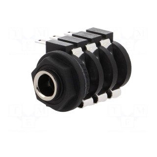 Socket | Jack 6,3mm | female | stereo,with double switch | ways: 3