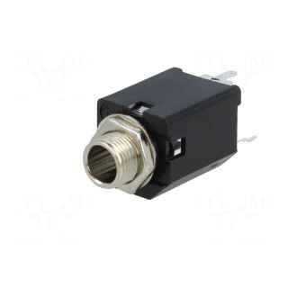 Socket | Jack 6,35mm | female | stereo | with on/off switch | straight