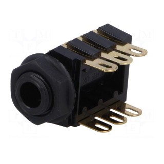 Socket | Jack 6,3mm | female | stereo,with triple switch | ways: 3