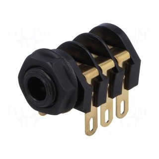 Socket | Jack 6,3mm | female | stereo,with triple switch | ways: 3