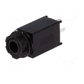 Socket | Jack 6,35mm | female | stereo,with earthing | straight | THT