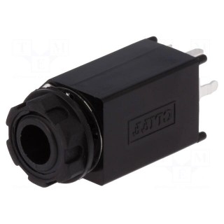 Socket | Jack 6,35mm | female | stereo,with earthing | straight | THT