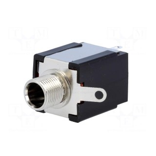 Socket | Jack 6,3mm | stereo | straight | for panel mounting | 10mm
