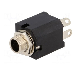 Socket | Jack 6,3mm | mono | straight | for panel mounting | 10mm