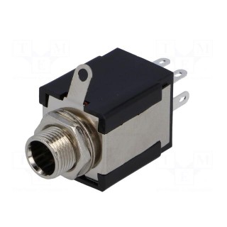Socket | Jack 6,3mm | ways: 3 | straight | for panel mounting | 10mm