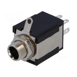 Socket | Jack 6,3mm | ways: 3 | straight | for panel mounting | 10mm
