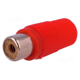 Plug | RCA | female | straight | soldering | red | for cable