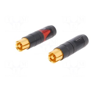 Plug | RCA | male | straight | soldering | gold-plated | for cable