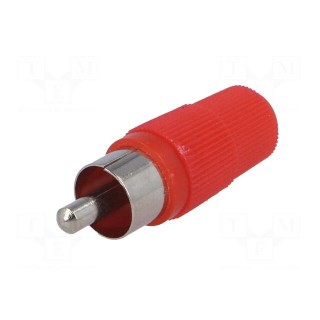 Plug | RCA | male | straight | soldering | red | for cable