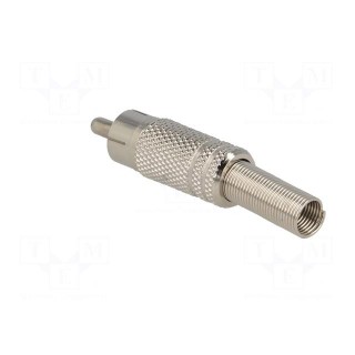 Plug | RCA | male | with strain relief | straight | soldering | 5mm