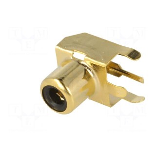 Socket | RCA | female | angled 90° | THT | brass | tinned | on PCBs