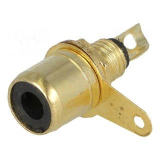 Socket | RCA | female | gold-plated | for panel mounting | 6mm