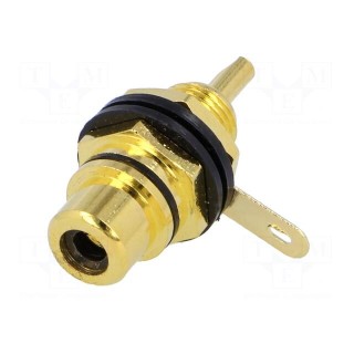 Socket | RCA | female | insulated | gold-plated | for panel mounting