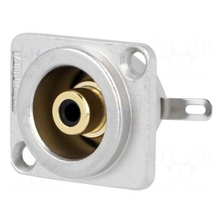 Socket | RCA | female | soldering | gold-plated | for panel mounting