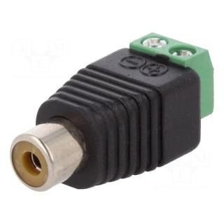 Transition: adapter | mono | RCA socket,terminal block | PIN: 2