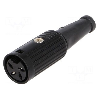 Plug | DIN | female | PIN: 4 | Layout: 216° | straight | for cable | 34V | 2A