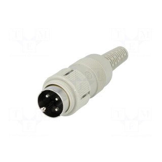 Plug | DIN | male | PIN: 3 | Layout: 180° | straight | for cable | soldering