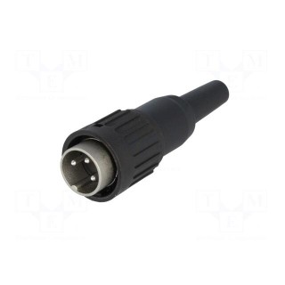 Plug | DIN | male | PIN: 3 | straight | for cable | soldering | 300V | 5A
