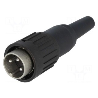 Plug | DIN | male | PIN: 3 | straight | for cable | soldering | 300V | 5A