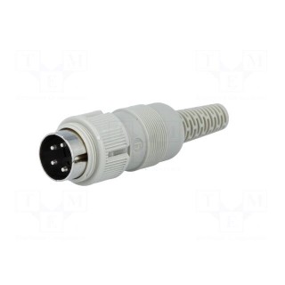 Plug | DIN | male | PIN: 4 | Layout: 216° | straight | for cable | soldering