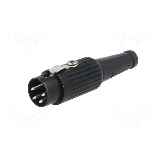 Plug | DIN | male | PIN: 4 | Layout: 216° | straight | for cable | soldering