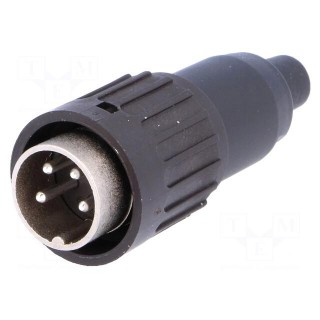 Plug | DIN | male | PIN: 4 | straight | for cable | soldering | 300V | 5A
