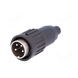 Plug | DIN | male | PIN: 4 | straight | for cable | soldering | 300V | 5A