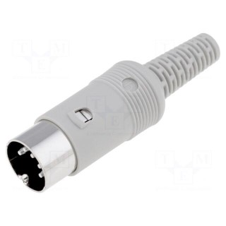 Plug | DIN | male | PIN: 5 | Layout: 180° | straight | for cable | soldering