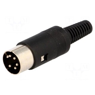 Plug | DIN | male | PIN: 5 | Layout: 240° | straight | for cable | soldering