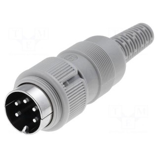 Plug | DIN | male | PIN: 5 | Layout: 240° | straight | for cable | soldering