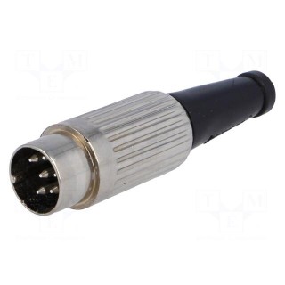 Plug | DIN | male | PIN: 6 | Layout: 240° | straight | for cable | soldering