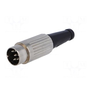 Plug | DIN | male | PIN: 6 | Layout: 240° | straight | for cable | soldering