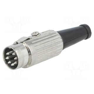 Plug | DIN | male | PIN: 7 | Layout: 270° | straight | for cable | soldering