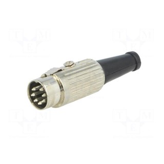 Plug | DIN | male | PIN: 7 | Layout: 270° | straight | for cable | soldering