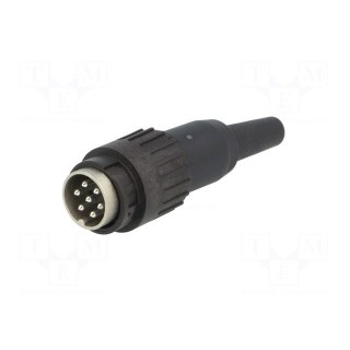 Plug | DIN | male | PIN: 7 | Layout: 360° | straight | for cable | soldering