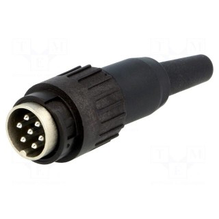 Plug | DIN | male | PIN: 7 | Layout: 360° | straight | for cable | soldering