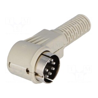 Plug | DIN | male | PIN: 8 | Layout: 262° | angled 90° | for cable