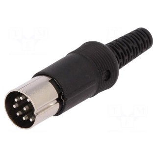 Plug | DIN | male | PIN: 8 | Layout: 262° | straight | for cable | soldering