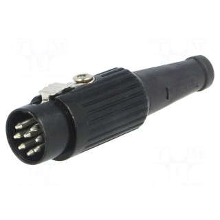 Plug | DIN | male | PIN: 8 | Layout: 270° | straight | for cable | soldering