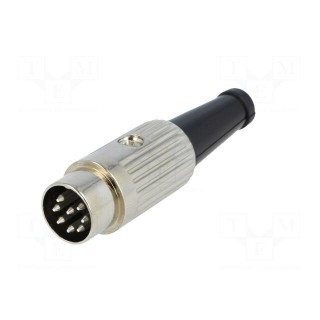 Plug | DIN | male | PIN: 8 | Layout: 270° | straight | for cable | soldering