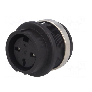Socket | DIN | female | PIN: 3 | for panel mounting,screwed | soldering
