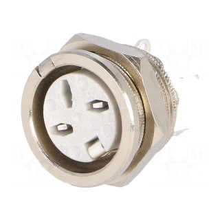 Socket | DIN | female | PIN: 3 | Layout: 180° | for panel mounting,screw