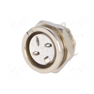 Socket | DIN | female | PIN: 3 | Layout: 180° | for panel mounting,screw
