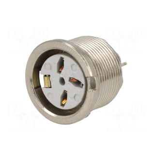 Socket | DIN | female | PIN: 3 | Layout: 180° | THT | 34V | 2A | silver plated