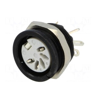 Socket | DIN | female | PIN: 5 | Layout: 180° | for panel mounting,screw