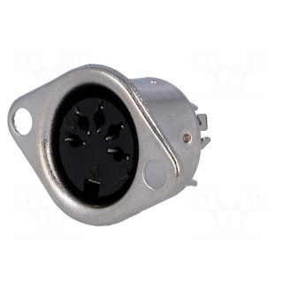 Socket | DIN | female | PIN: 5 | Layout: 180° | straight | soldering