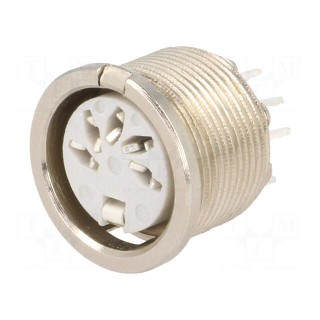 Socket | DIN | female | PIN: 5 | Layout: 180° | THT | 34V | 2A | silver plated