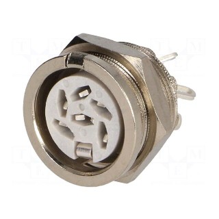 Socket | DIN | female | PIN: 6 | Layout: 240° | for panel mounting,screw