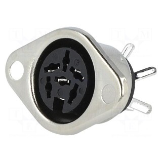 Socket | DIN | female | PIN: 6 | Layout: 240° | straight | soldering