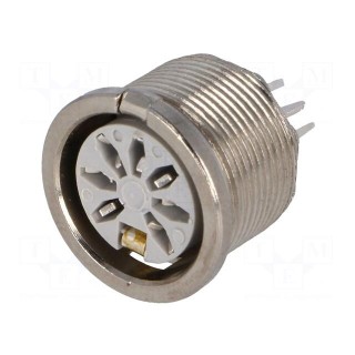 Socket | DIN | female | PIN: 7 | Layout: 270° | THT | 34V | 2A | silver plated